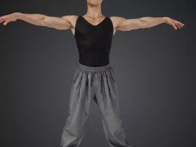 High Poly Human Character  Low-poly 3D model