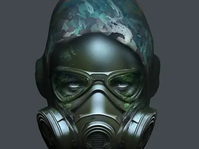 Helmet 3d model military combat Military Low-poly  Low-poly 3D model 3