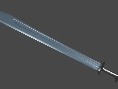 Grossmesser sword with Khora handle Low-poly 3D model