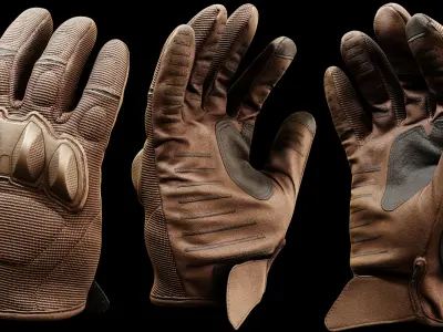 Tactical Gloves 035 Low-poly 3D model