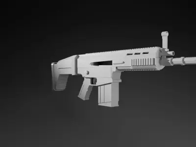 SCAR-H colorful gun Free low-poly 3D model