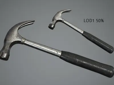 Claw Hammer Low-poly 3D model get