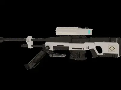 Snow sniper Low-poly 3D model