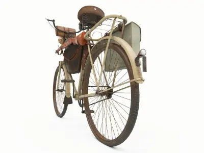Vintage swiss army bicycle Low-poly 3D model