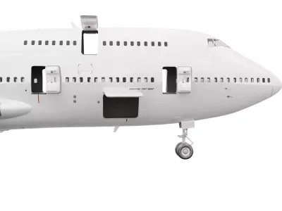 Boeing 747-400 Animated Realistic Jet Airliner Plane 3D model