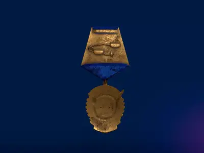 Soviet Military Medal Low-poly 3D model