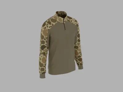 Military T-shirt Low-poly 3D model get