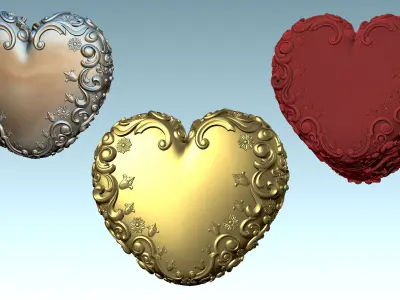 Heart Shaped Art Nouveau Jewelry Box 3D Printable 3D print model