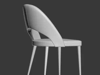 Gloria Modern Blue Antique Brass Dining Chair  3D model