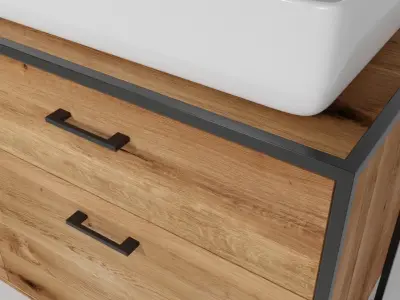 Bathroom cabinet with sink 3D model purchase