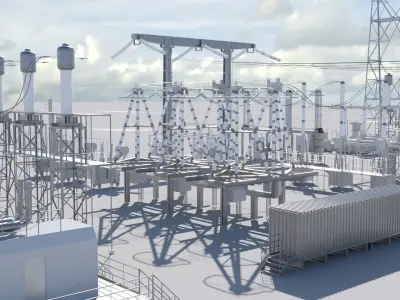 Electric Power Sub Station 3D model
