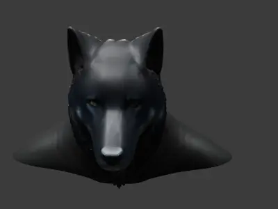 Blender 3d Ready Print Wolf bust 3D model
