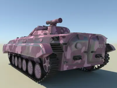 Pink BMP-2 Low-poly 3D model