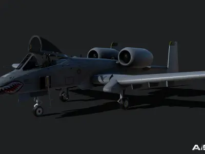 A10C Thunderbolt II - Game Ready Aircraft Model Low-poly 3D model
