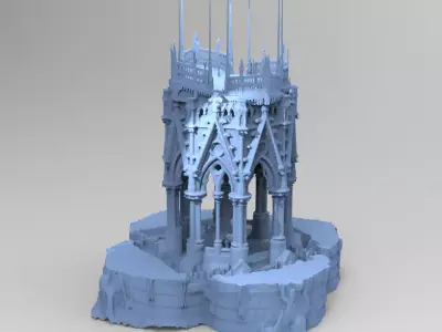 Poseidon ruins Tower 2 3D model