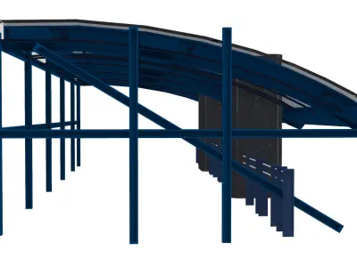 Industrial Shed Low-poly 3D model