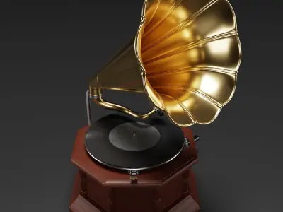 Antique Vintage Gramophone 3D model
