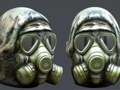 Gas mask helmet 3d model military combat fantasy cyborg Low-poly 3D model buy