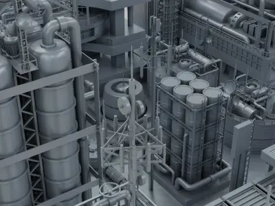 Sci-Fi Industrial Base 3D model purchase