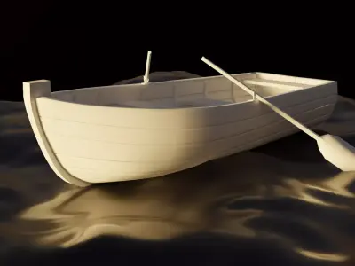 wooden boat  3D model purchase