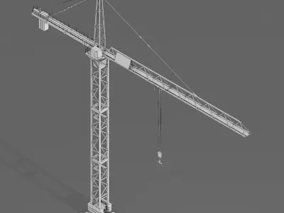 4 Construction Tower Cranes Pack Low-poly 3D model