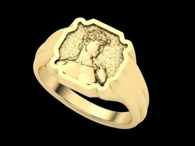 3d jewelry ring David ready to printing and casting 3D print model
