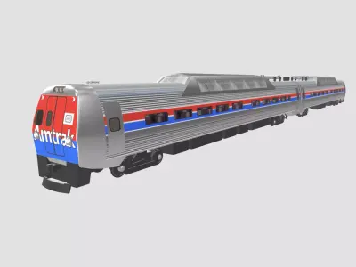 Amtrak Budd Metroliner Low-poly 3D model