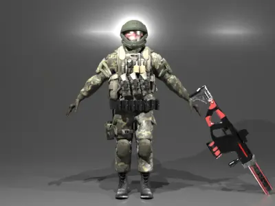 Game play Soldier 3D model