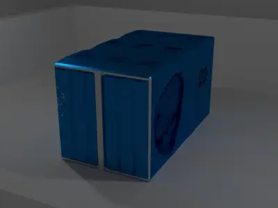 Container Blue Low-poly 3D model purchase