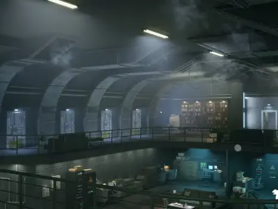 Cold War Underground Bunker Environment Low-poly 3D model purchase