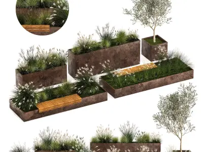 Bushes For Landscaping And Urban Environments 1139 3D model