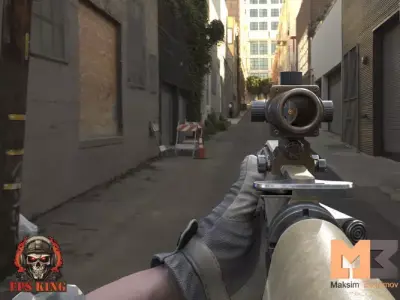 FPS Automatic Rifle 01 Animations Low-poly 3D model