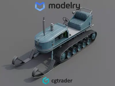Snowmobile Rescue Sled 3D model