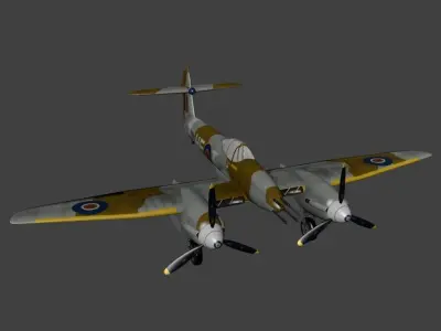 Westland Whirlwind Low-poly 3D model