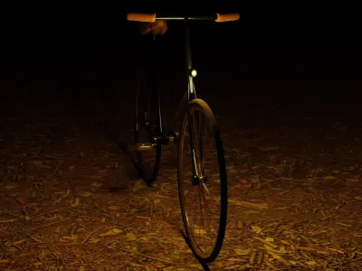 Bicycle on gravel 3D model