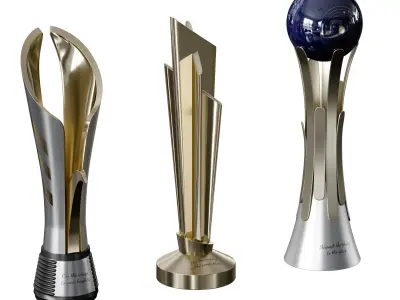 Award cups trophies set 3D model