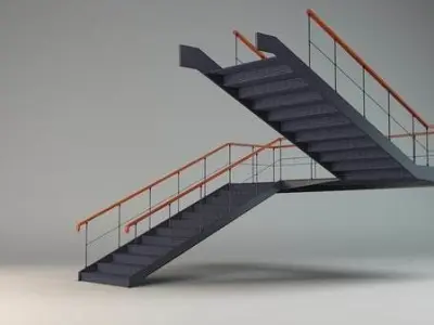 Stair letter f 3D model