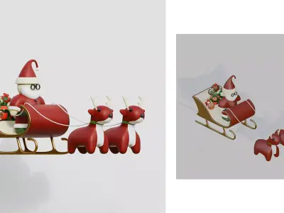 Santa Sleigh 3D model purchase