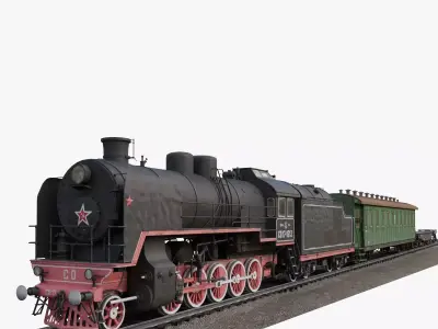 locomotive SO17 Low-poly 3D model