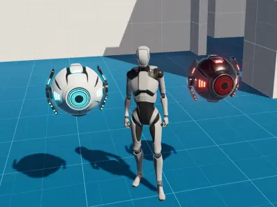 Sci Fi Ball Scanner Drone Low-poly 3D model