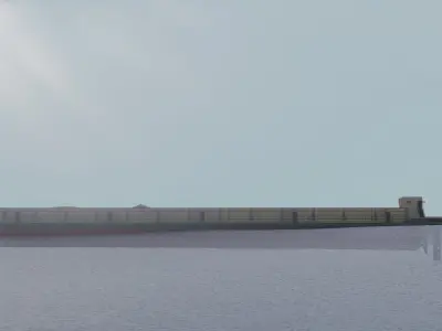 Barge Ship Low-poly 3D model
