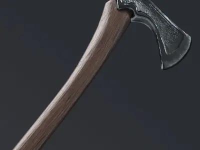 Hatchet Low-poly 3D model purchase