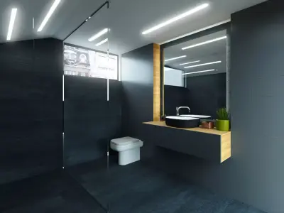 Bathroom design Low-poly 3D model purchase