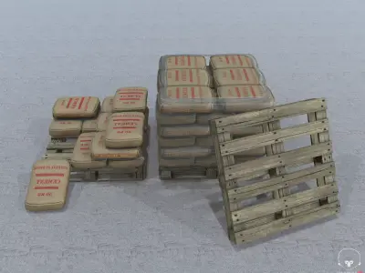 Building Supplies - Cement PBR  3D model
