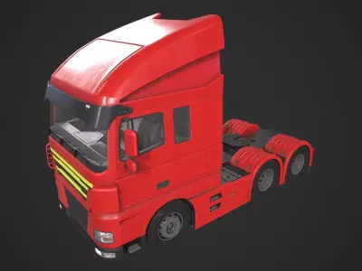 Semi Truck Low-poly 3D model purchase