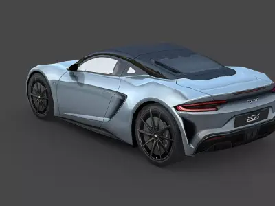 High-Quality Generic Sports Car Low-poly 3D model