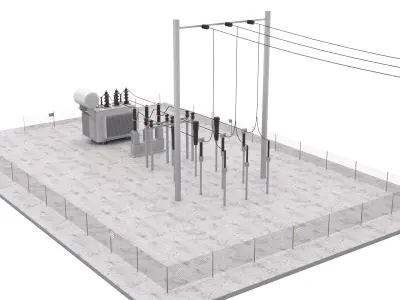Electrical Substation 3D model buy