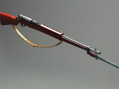 arisaka type 38 japanese ww2 rifle gun weapon 3D model