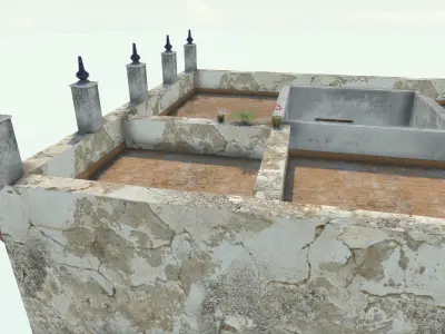 Old High-Quality 3D Colonial House Low-poly 3D model