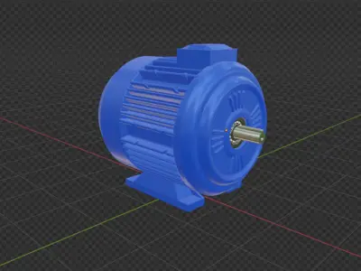 Electric dc motor Low-poly 3D model